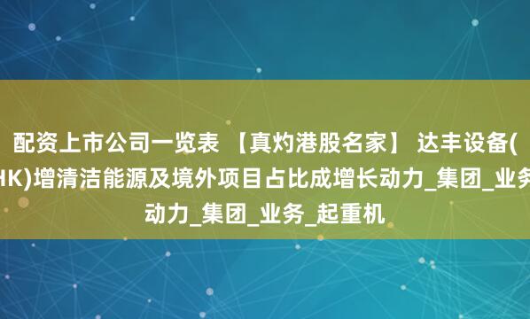 配资上市公司一览表 【真灼港股名家】 达丰设备(02153.HK)增清洁能源及境外项目占比成增长动力_集团_业务_起重机